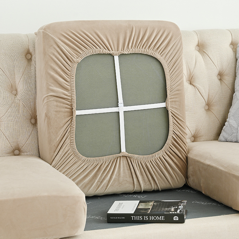 2 Pcs Light Grey Elegant Polyester Sofa Cover - Full Protection Against Cat Scratches & Wear โ image 3