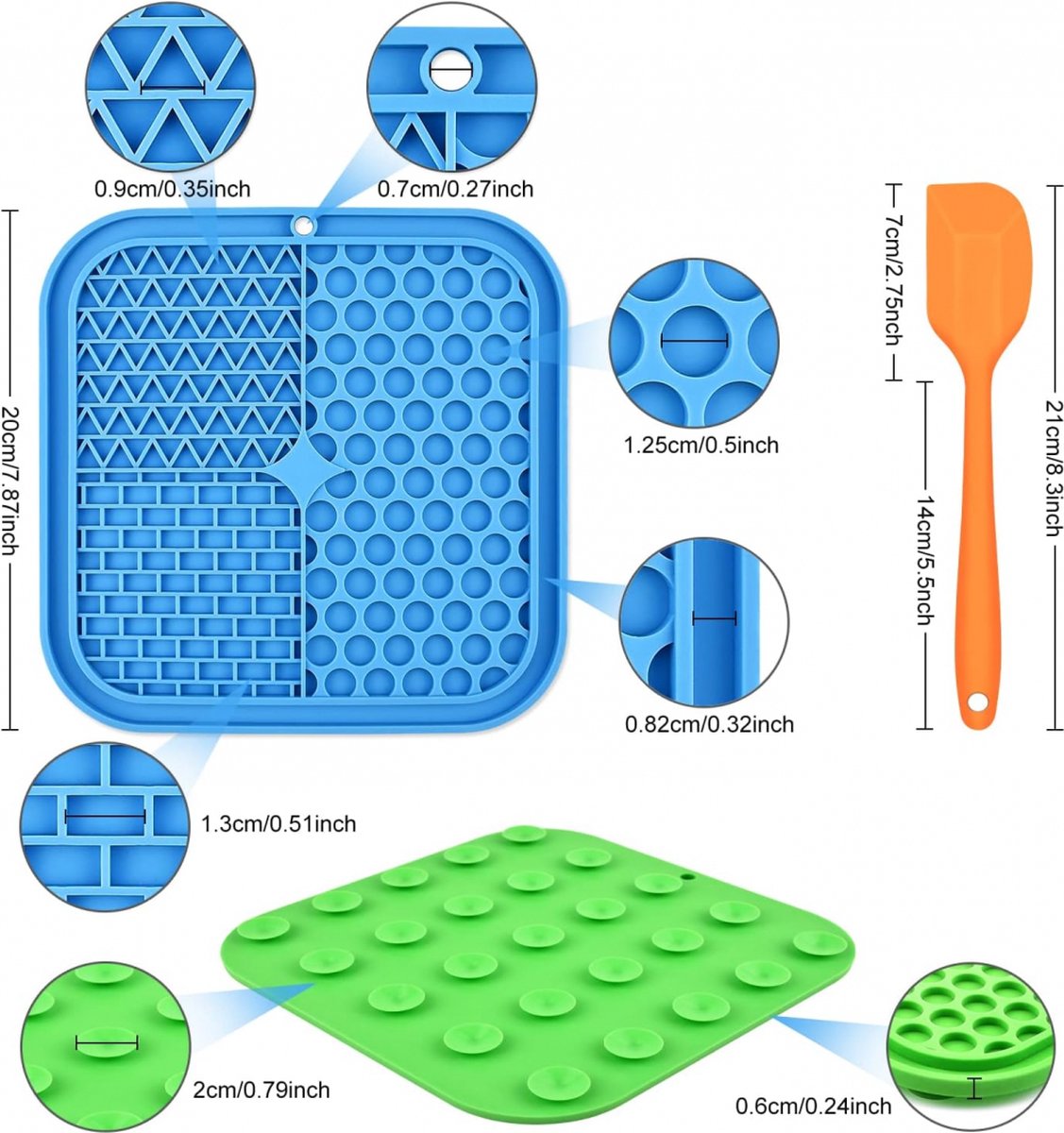 Dog Lick Mat - 2 Pieces - Dog Lick Mat with Suction Cup - Dog Toys - Dog Feeding Mat - Dog Slow Feeder - Cat Lick Mat - Dog Lick Pad - Anti-Gulp Food Bowl — image 2
