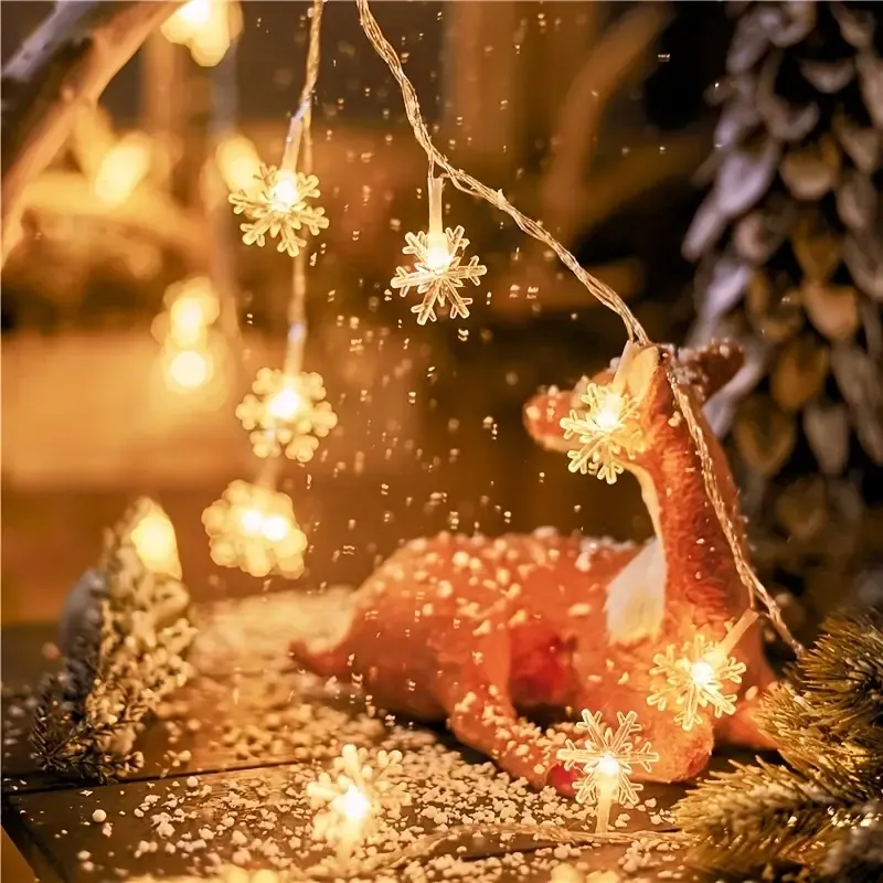 ❄️ Battery/USB Dual-Power Christmas Snowflake String Lights – Transparent 3D Design, Waterproof, Durable & Easy to Install, Brightens Up Parties and — image 5