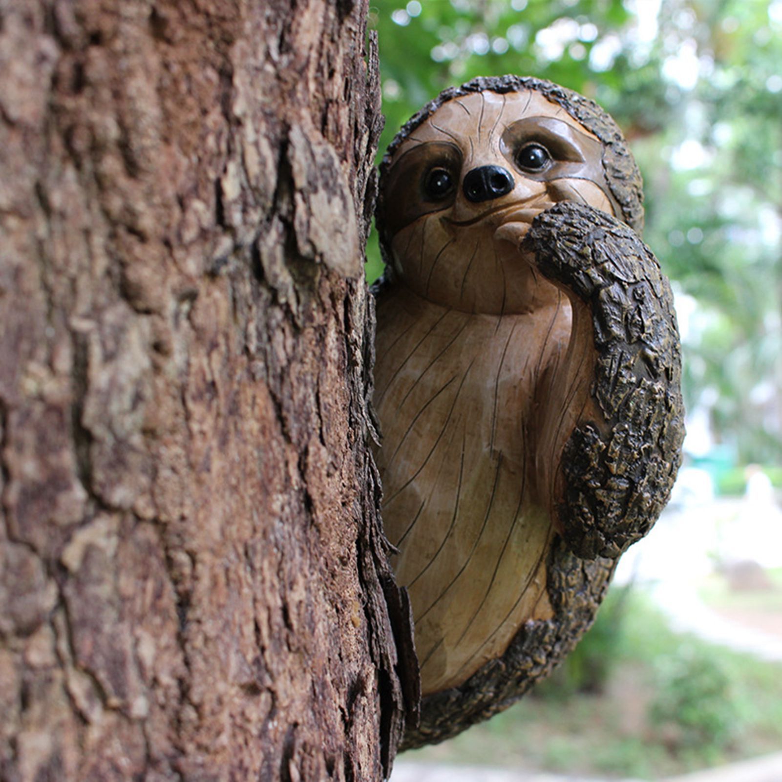 Garden Peeker Sloth Sculptures Lovely Innovative Simulation Resin Waterproof Lasting Tree Hugger Peeker Statue โ image 4