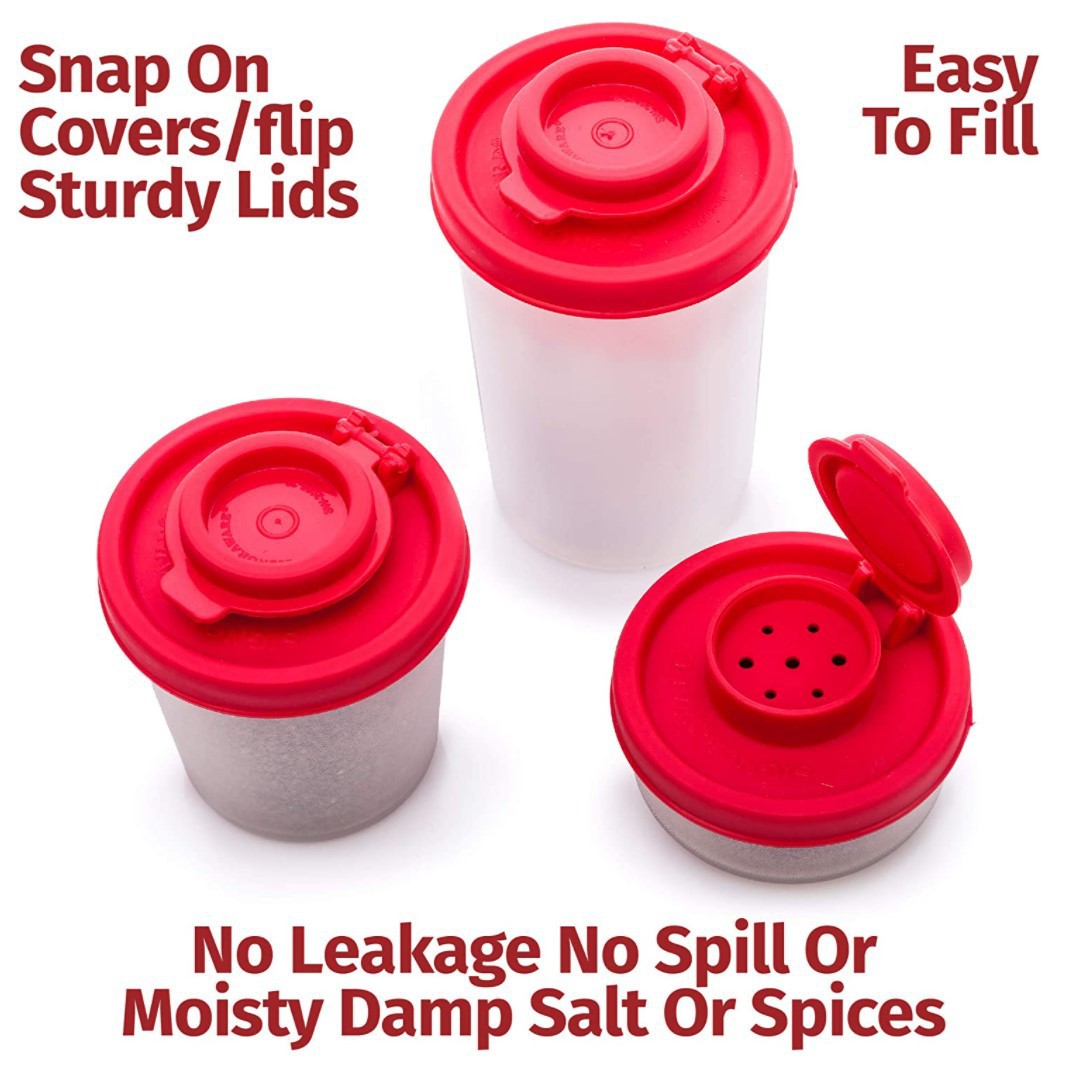 3-Pack Mini Compact Spice Shaker Set(Small Size) - Transparent Salt and Pepper Dispensers for Camping, Picnic & Outdoor Grilling — image 3
