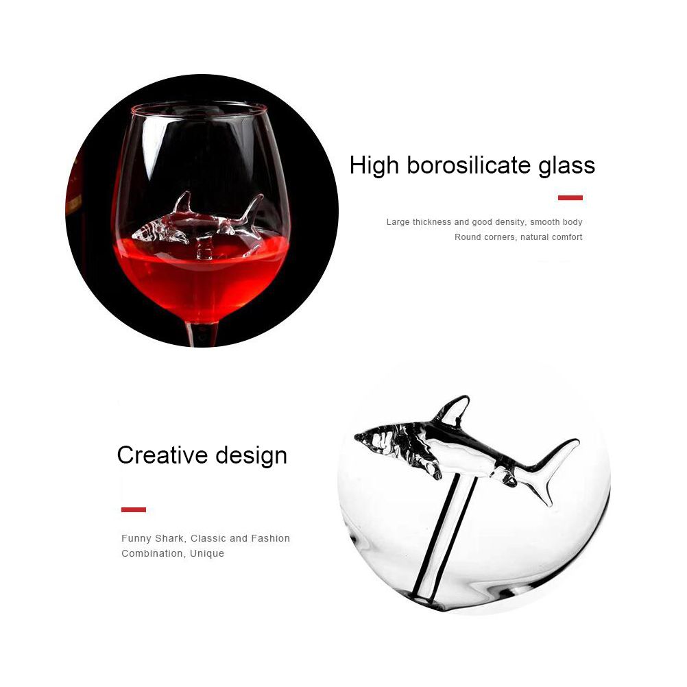 300ml Goblet Glass Mug Shark Wine Glass Goblets for Cold Drink Champagne Goblet Cocktail Glasses Whiskey Cup Party Barware โ image 2