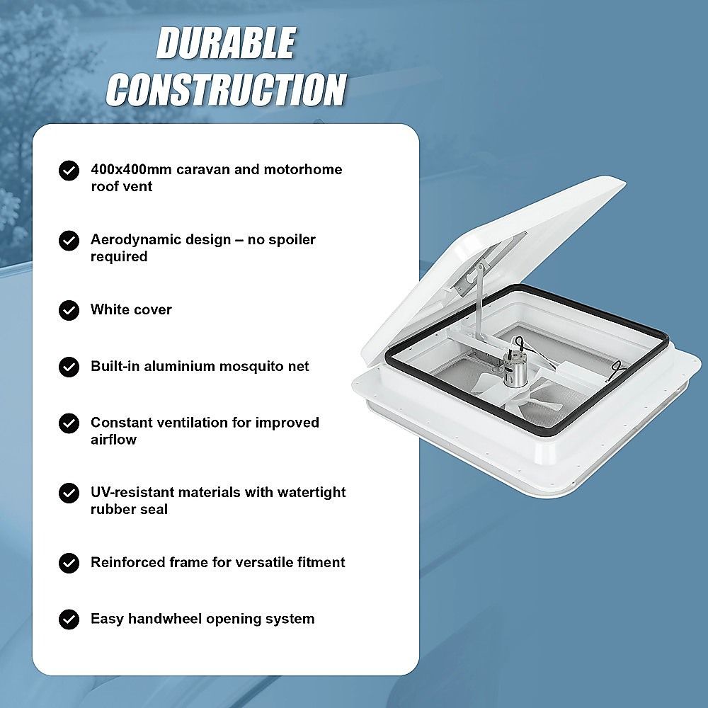 400 × 400mm Roof Vent Skylight for Caravan Motorhome — image 4