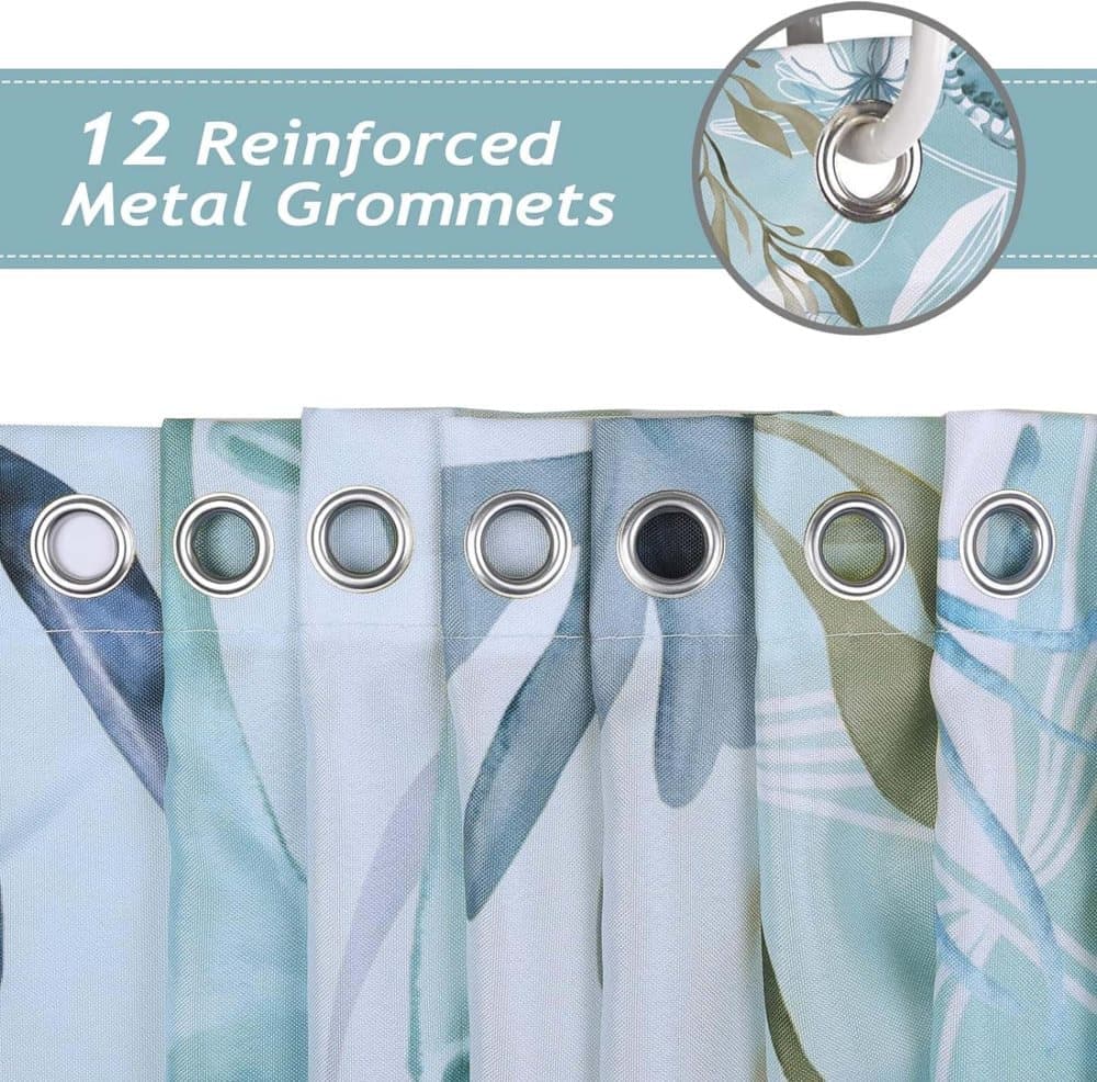 Waterproof Polyester Shower Curtain with Sea Turtle and Dolphin Motif, Mildew Resistant, Light Blue, 180x200 cm โ image 2