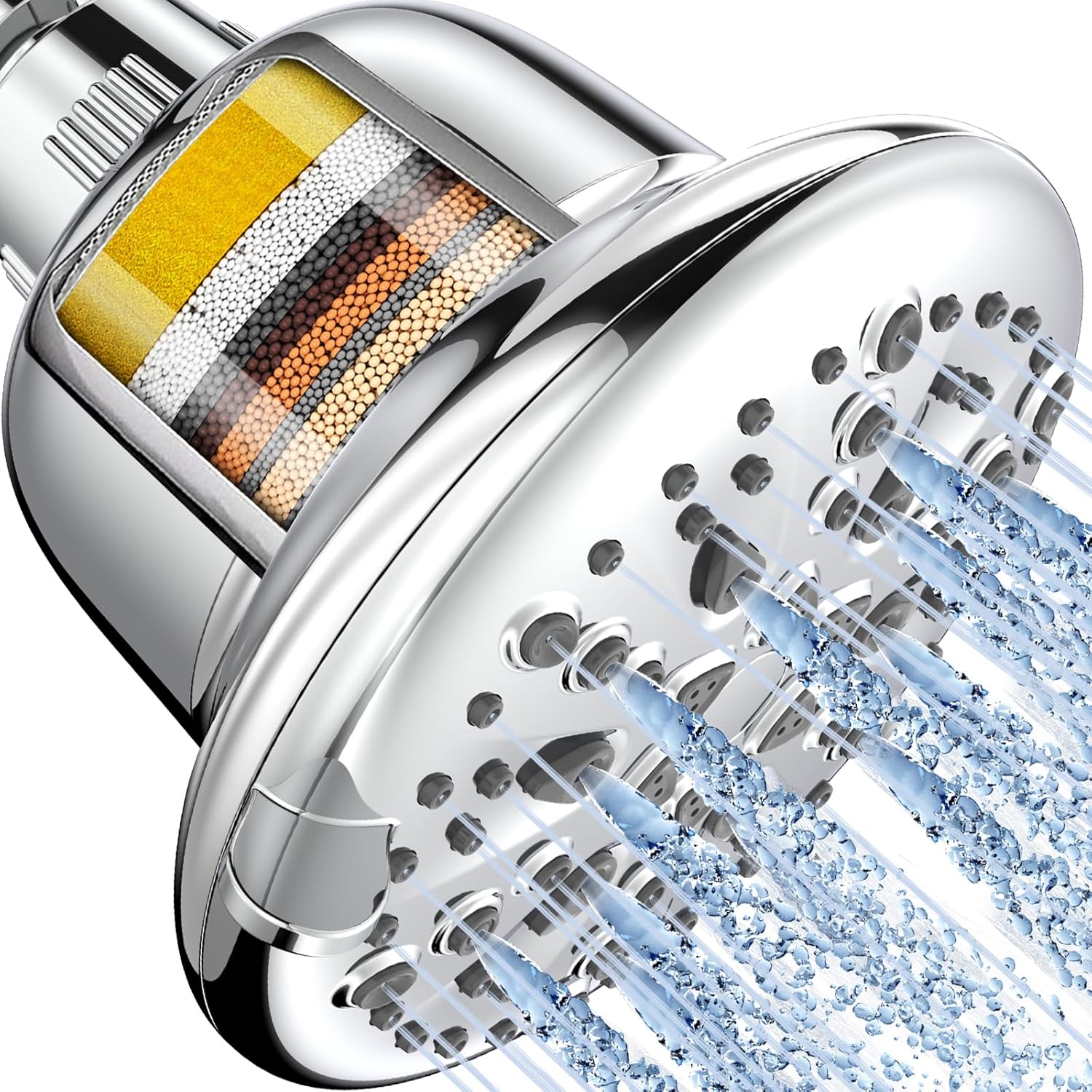 Filtered Shower Head, High Pressure 7 Spray Modes Shower Head with Filters, 16 Stage Shower Head Filter for Hard Water for Remove Chlorine and Harmful