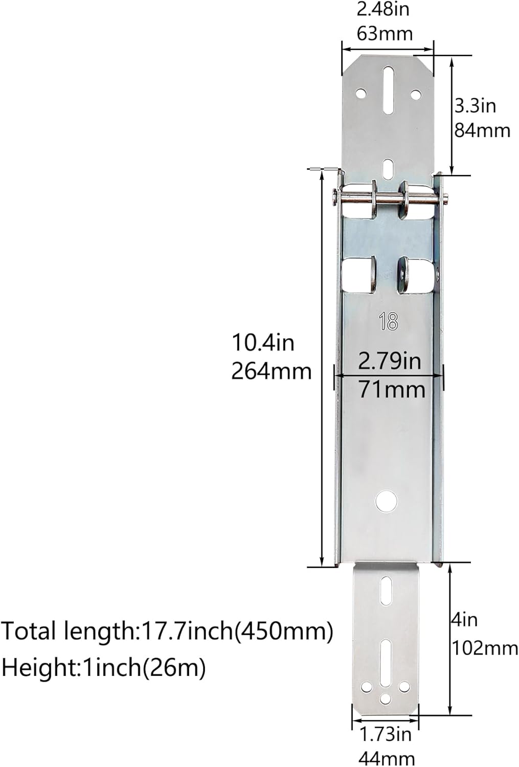 Xadnitu Garage Door Reinforcement Bracket, Operator Repair Hookup Brackets with Clevis Pin for Repairing Attach to The Garage Opener (18 inch) — image 5