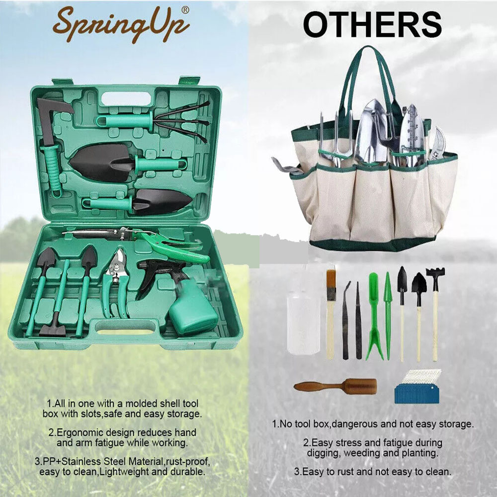 Shovel Harrow Potted Flower Gardening Tools Gift Kit Glove Garden Tool 10Pcs/Set โ image 4