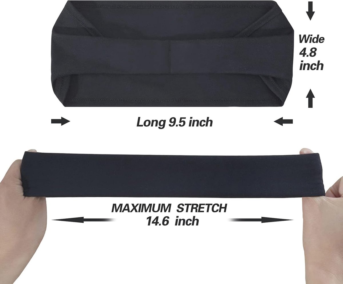 Men's Headbands - 5-pack - Sweat-wicking headbands for men - Suitable for running, cycling, basketball, yoga, fitness training - Elastic unisex headbands — image 3