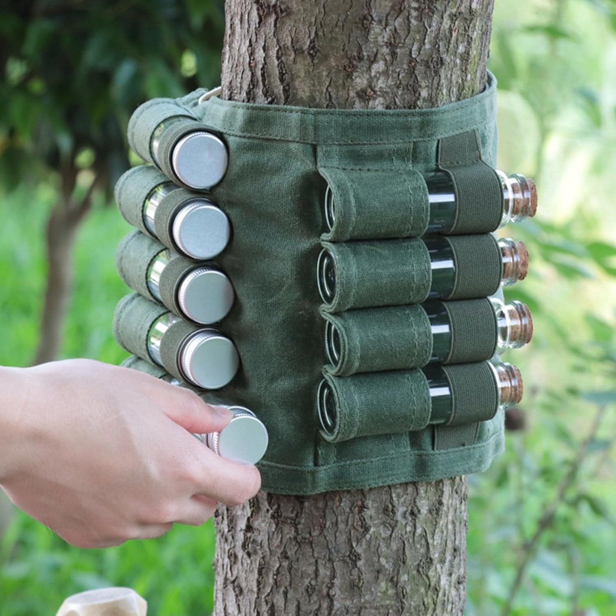 Camping Spice Kit - Portable Spice Bag with 9 Mini Spice Jars - Camping Set Travel Accessories - For Travel, Outdoors, Camping, Barbecue, Picnic - Portable — image 2