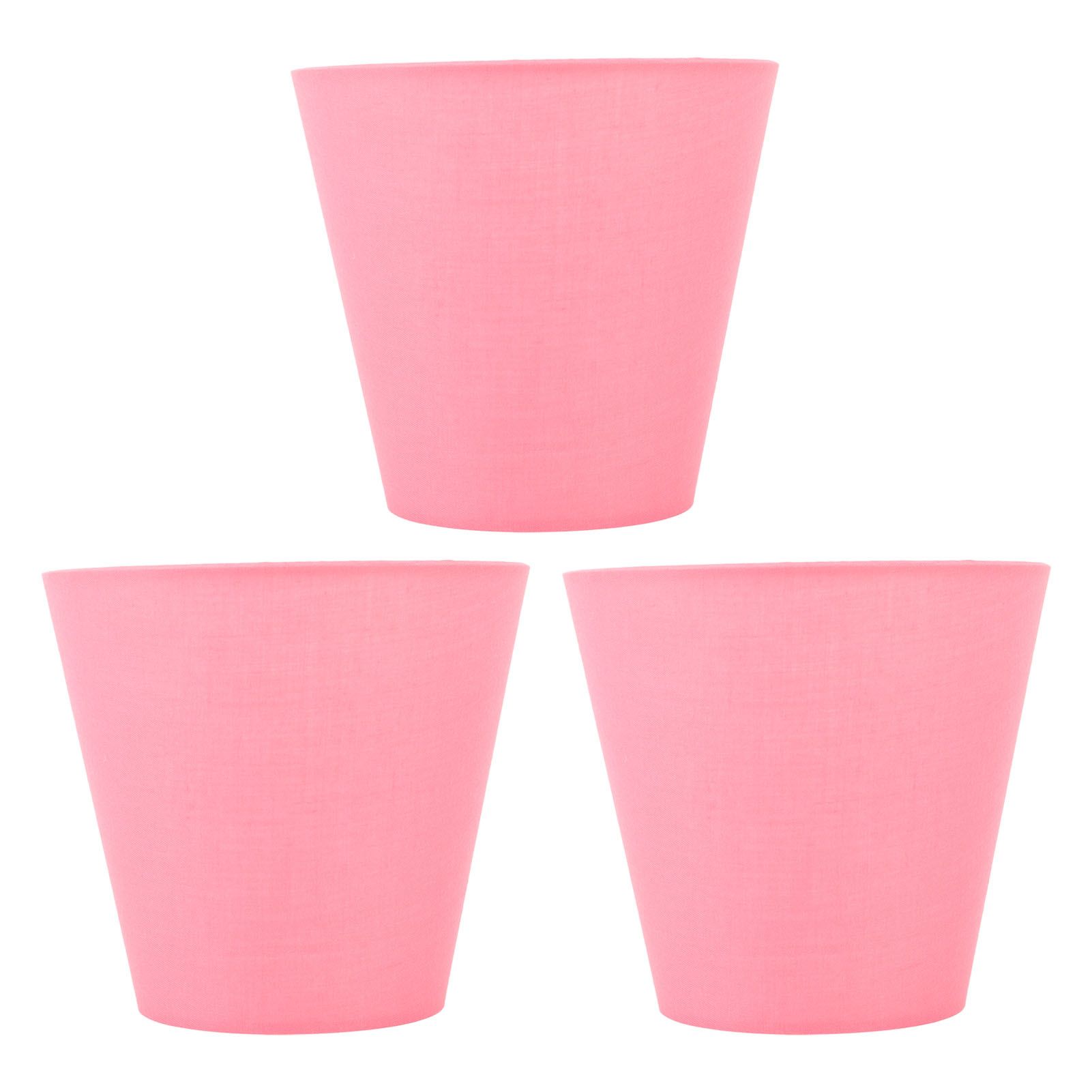 3pcs Cloth Fabric Lampshade Innovative E14 Intervention Type Modern Fabric Lampshade Dust Cover for Bedroom Bedside Pink — image 3