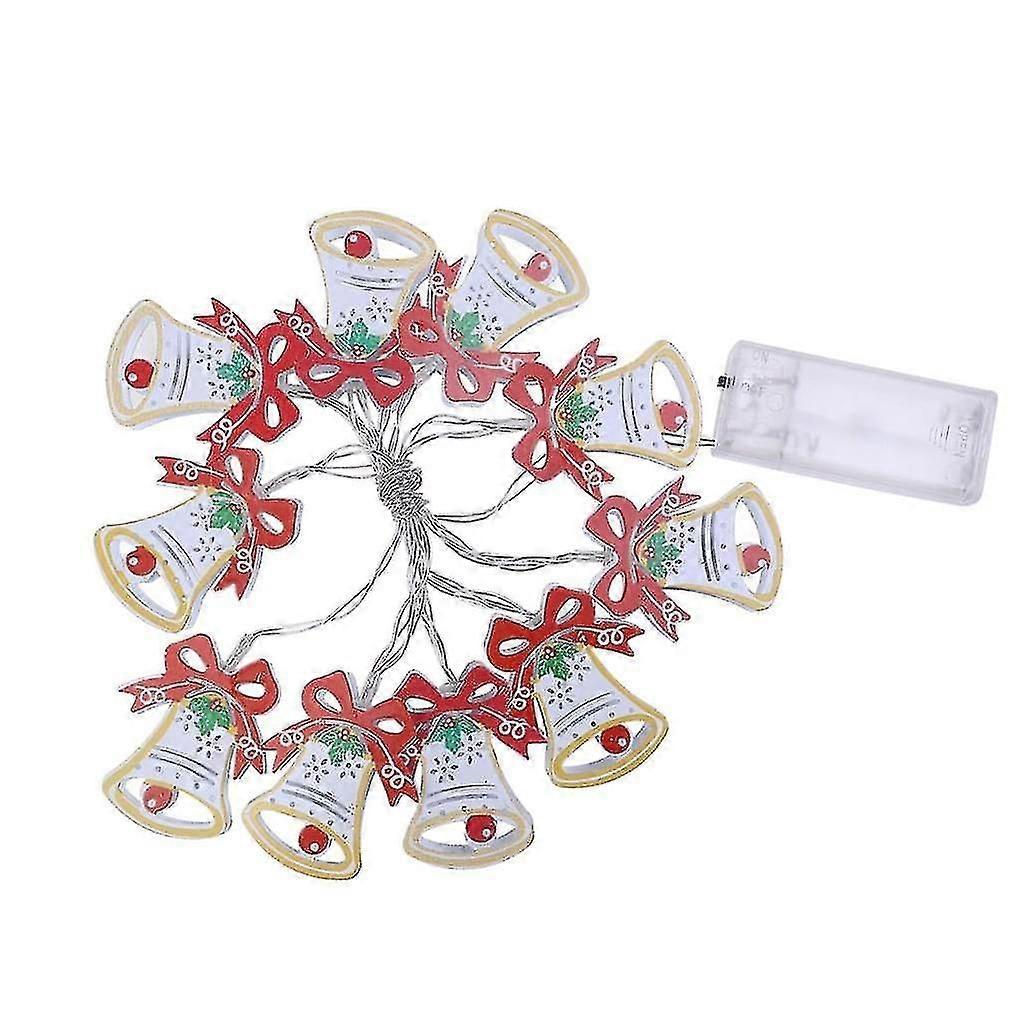 Colorful Bell LED String Lights, 10 LEDs, Battery Powered Christmas Decor — image 2