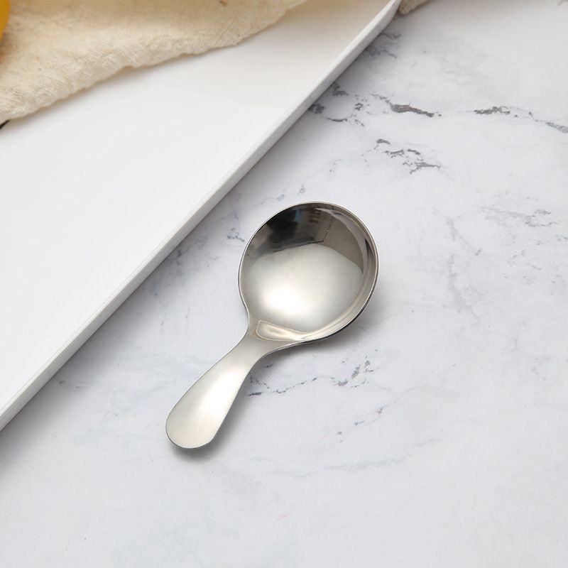 8PCS Silver Stainless Steel Short Handle Spoons Soup Spoons Condiments Spoon Dessert Spoon Tea Coffee Spoons — image 2