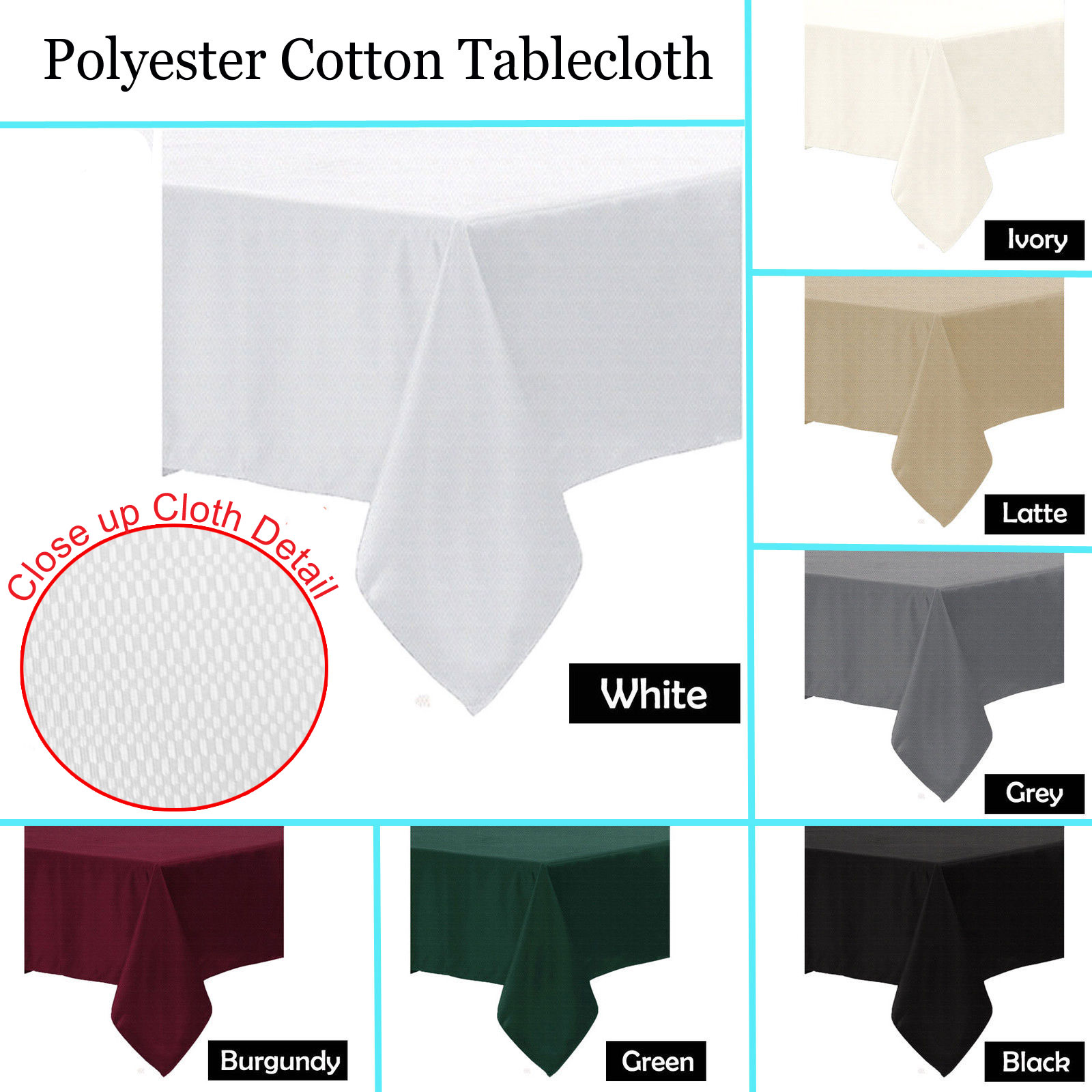 Polyester Cotton Tablecloth Latte 150 x 220 cm โ image 2