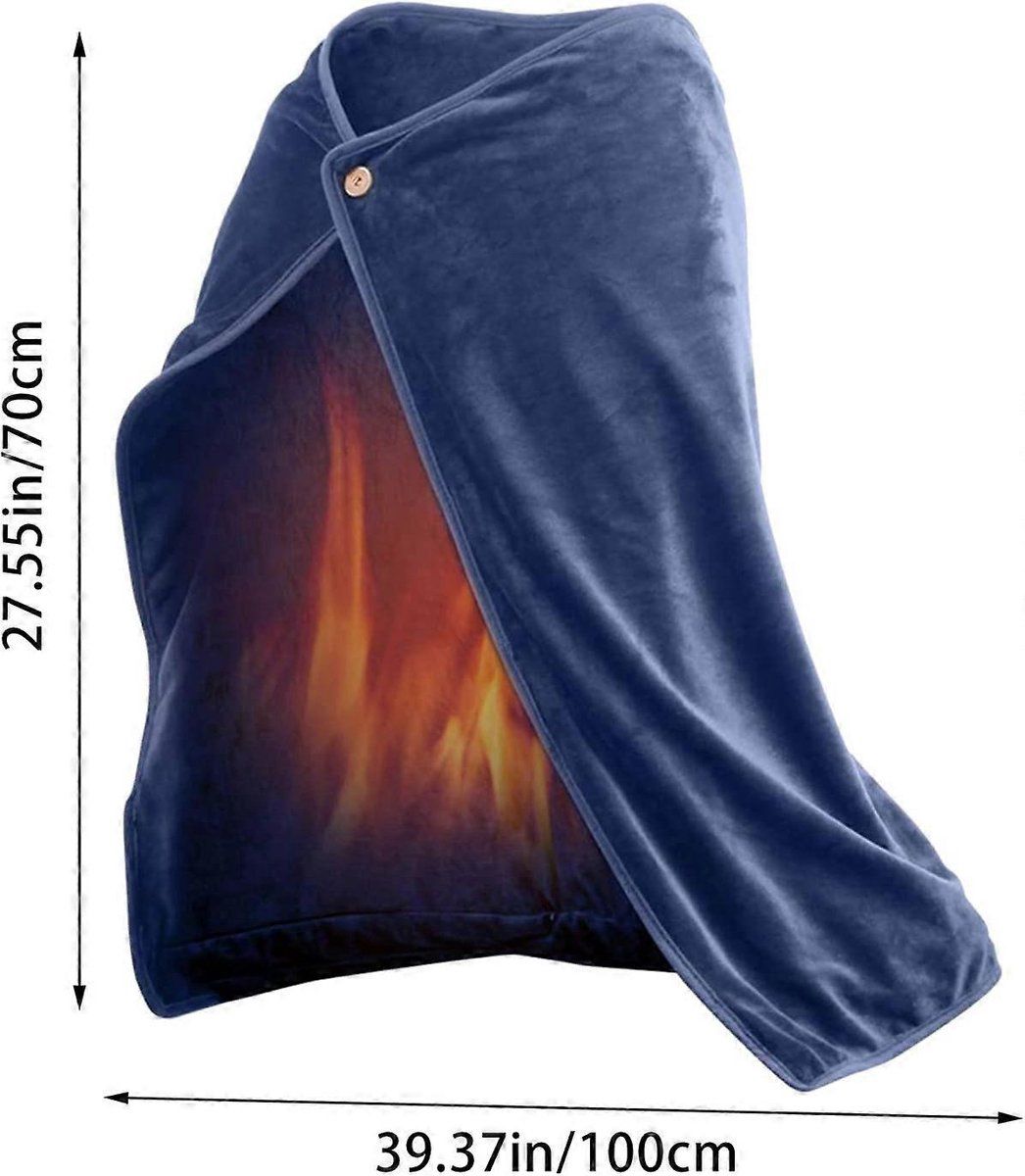 Heating Pad, Electric Top Blanket, Rechargeable Heated Blanket, Battery Operated Heated Blanket, Single Wrap, 100 x 70 cm, USB, Grey โ image 6