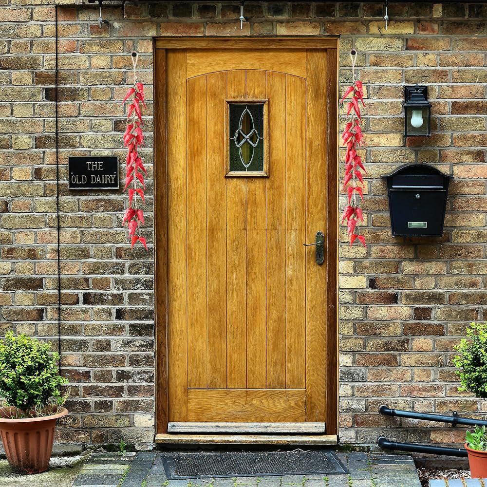 3Pcs Artificial Red Peppers, Simulation Lifelike Vegetable Fake Hanging Chili Pepper String Fruit Garland Vine for Home Kitchen — image 5