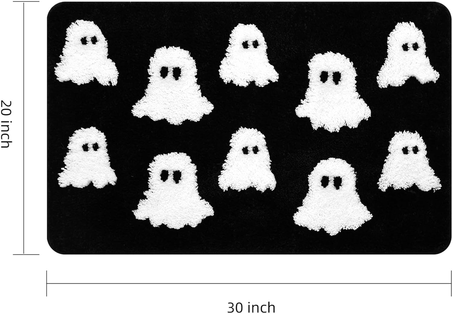 Halloween Bath Mat Spooky Ghosts Gothic Home Decor Black Rugs for Non Slip, Spooky Goth Gift Cute Shower Rug for Bathroom, Bedroom, Living Home Decoration, 20 — image 2