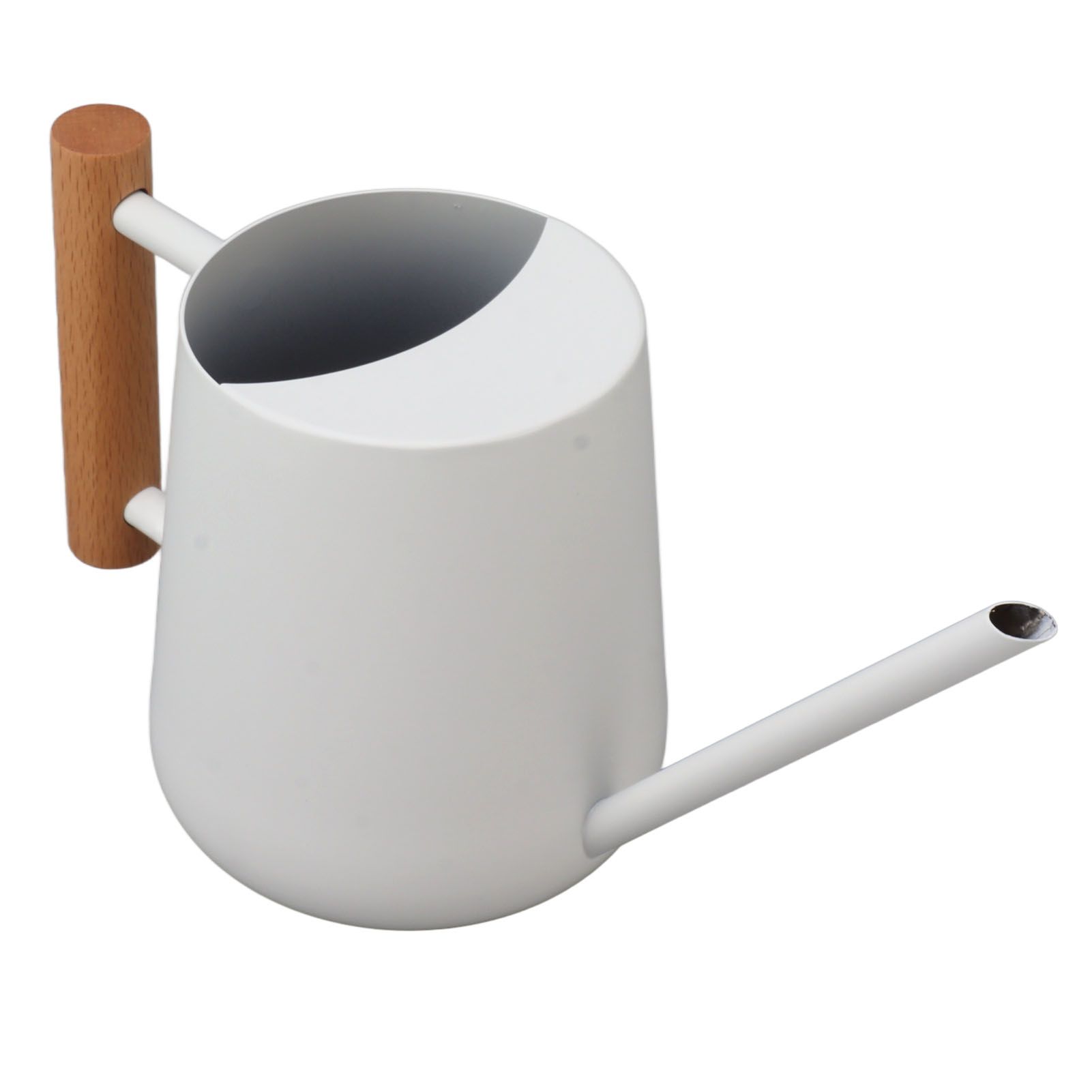 Watering Can 900ml Stainless Steel Long Spout Wooden Handle Elegant Flower Watering Pot for Garden Family Outdoor White โ image 4