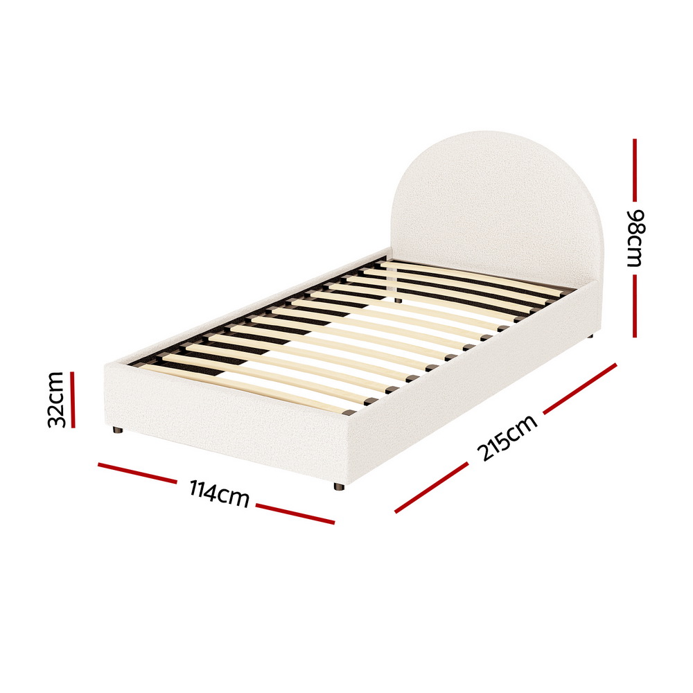 Artiss Bed Frame Gas Lift Strorage Beds Base Platform Boucle Fabric King Single ELLA โ image 2