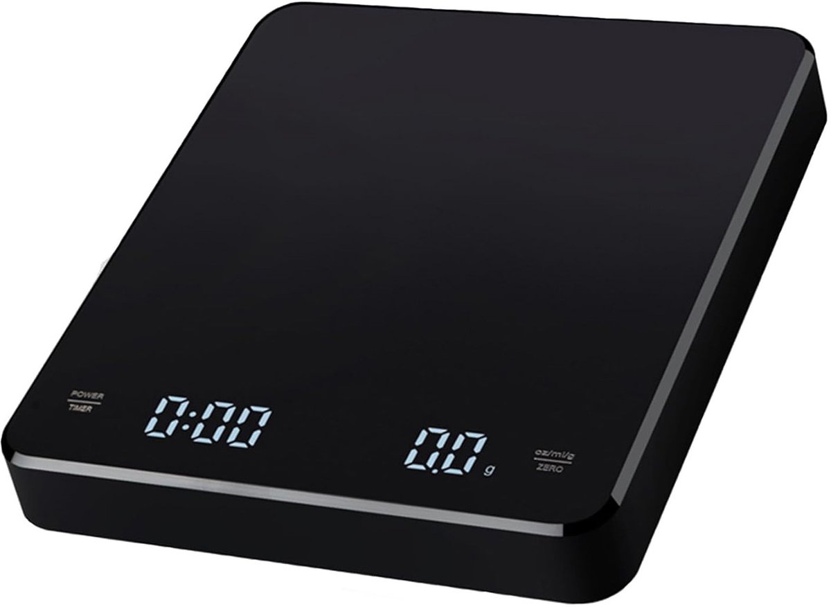 Precision Scale - Barista Scale - Coffee Scale with Timer - Small 3 kg / 0 g Coffee Scale with Gravity Sensor - Rechargeable Kitchen Scale - Barista