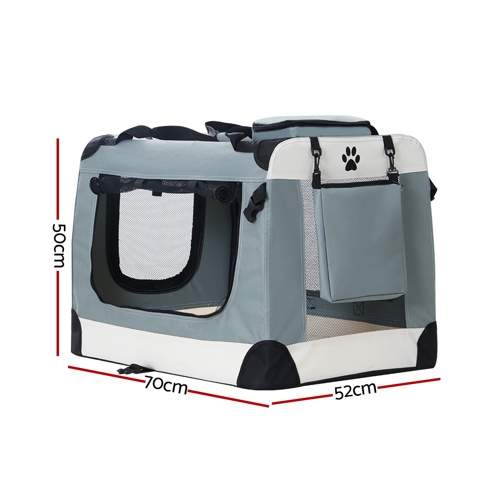 i.Pet Pet Carrier Soft Crate Dog Cat Travel 70x52CM Portable Foldable Car Large — image 2