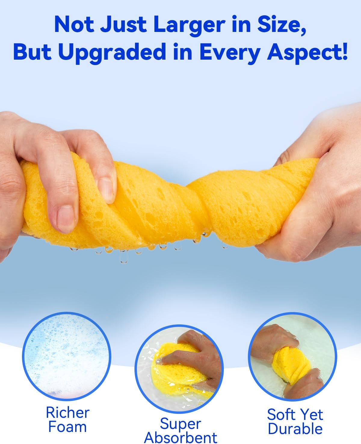 1 Piece Yellow Soft Sponge Large Car Cleaning Sponge Multifunctional Cleaning Sponge Easy to Use Thickened Foam Rubber Large Boat Shaped Sponge Suitable for — image 5