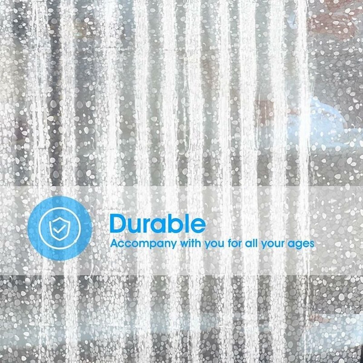 Shower curtains - 120 × 200cm - crystal stone pattern - PEVA - transparent shower curtain - with hooks - shower curtain - anti-mold - waterproof — image 3