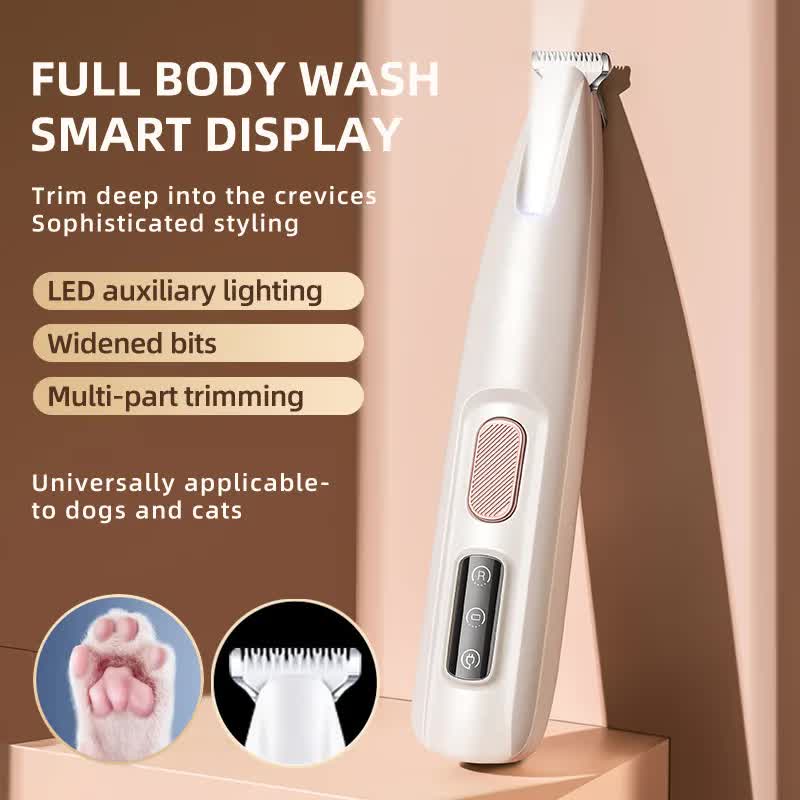 F5 Portable Pet Hair Detailed Trimmer(2 * 140mm Blades) - Cat & Dog Waterproof Grooming Clipper with LED Light & Display, Low-Noise Ceramic Blade โ image 2