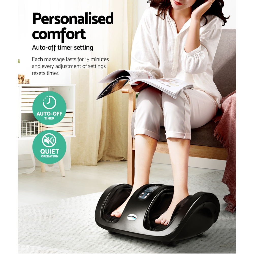 Livemor Foot Massager Shiatsu Massagers Electric Roller Kneading Leg Black โ image 6