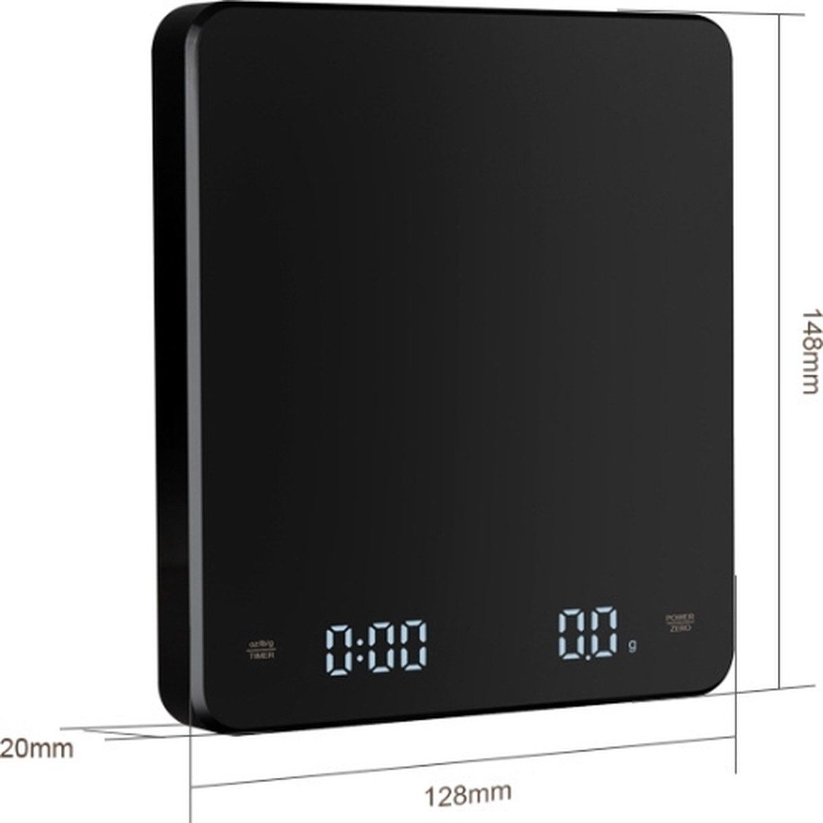 Digital Kitchen Scale With Timer, USB Type C Rechargeable Touch Control, High Precision Capacity For Coffee And Baking, Black, 0.1 g, 3 kg โ image 5