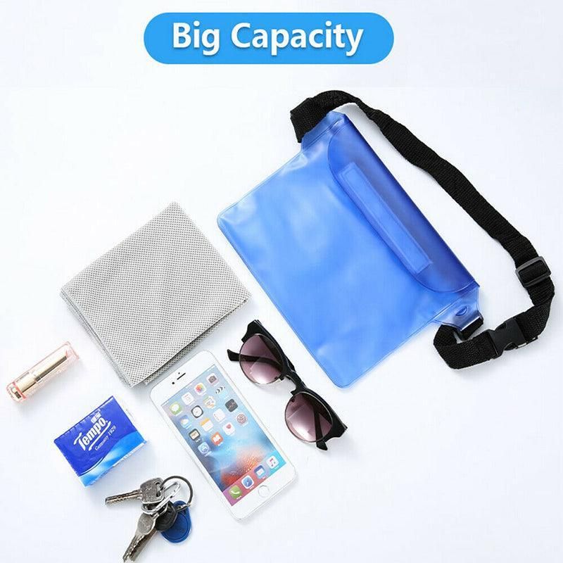Waterproof Underwater Waist Belt Bum Bag Beach Swimming Boating Dry Phone Pouch - Red โ image 4
