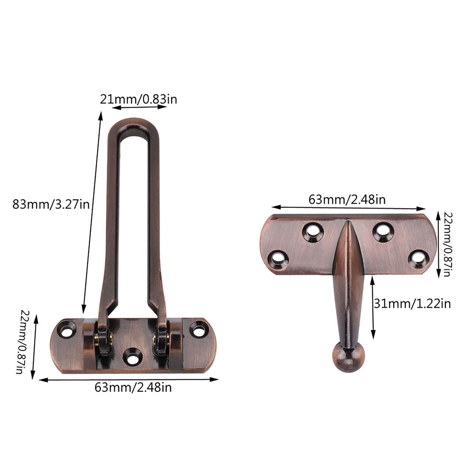 Heavy Duty Zinc Alloy Safety Guard Security Door Lock Latch for Home Hotel Door (Red Bronze) โ image 4