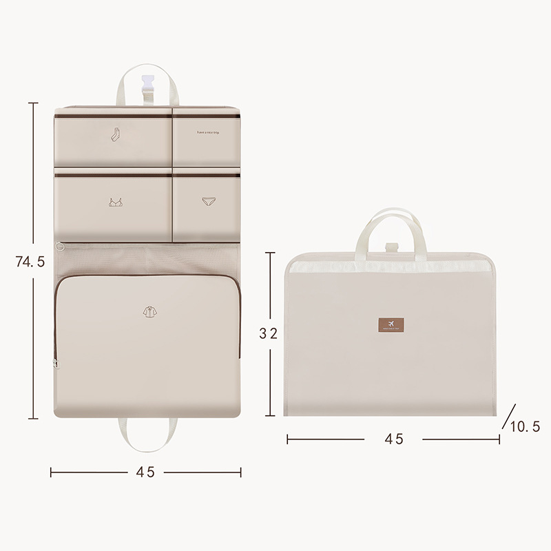 Light Pink Travel Storage Organizer Bag - Multi-Compartment Lightweight Foldable Luggage Organizer for Clothes, Underwear, and Accessories - Portable and — image 6