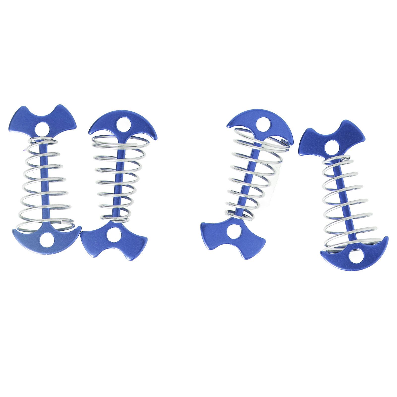 4pcs Fishbone Tent Nails Aluminum Alloy Stainless Steel Extended Plank Floor Canopy Stakes with Spring Blue โ image 4