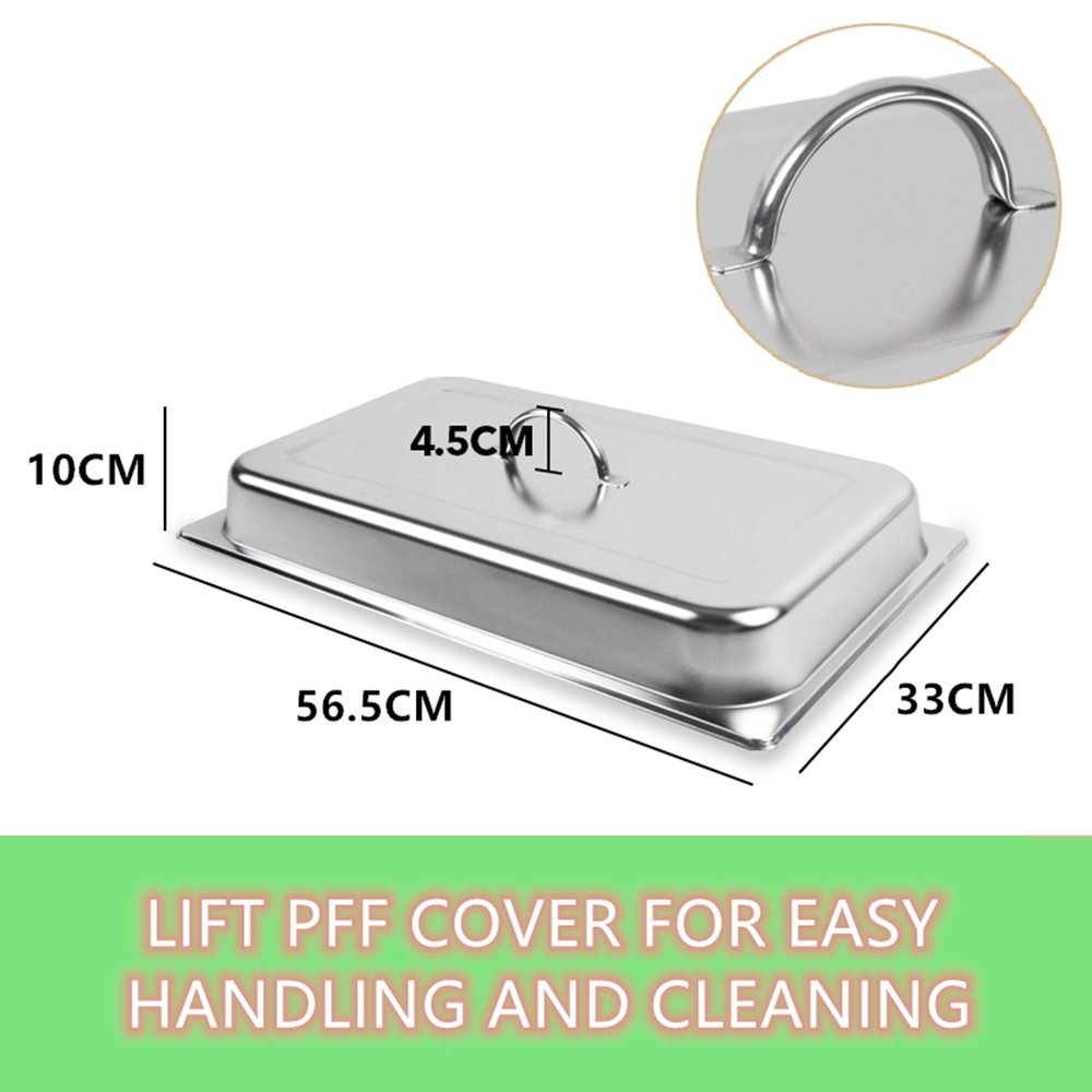 9L Chafing Dish Set Buffet Pan Bain Marie Bow Stainless Steel Food Warmer (3x3L) — image 3