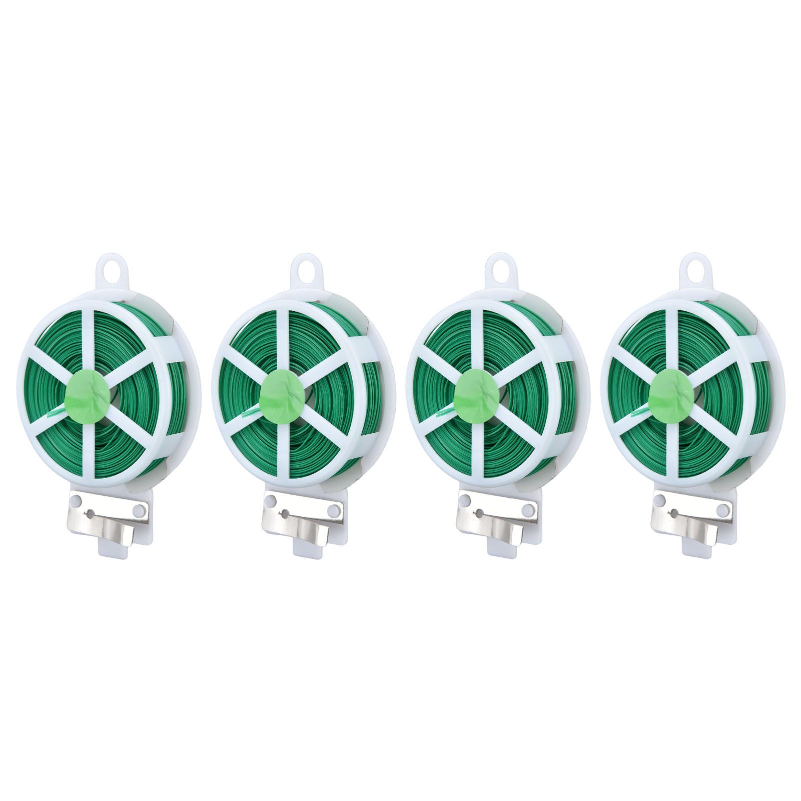 4pcs Plant Ties 50 Meters Green Twist Ties Wire with Built in Cutter for Garden Courtyard Indoor Plants Support Fixing — image 6