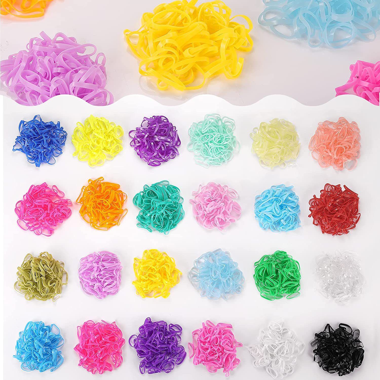 Elastic Hair Bands 24 Colors, 2000 pcs Mini Hair Rubber Bands for Hair, Small Hair Ties, Colorful Hair Accessories for Toddler — image 2