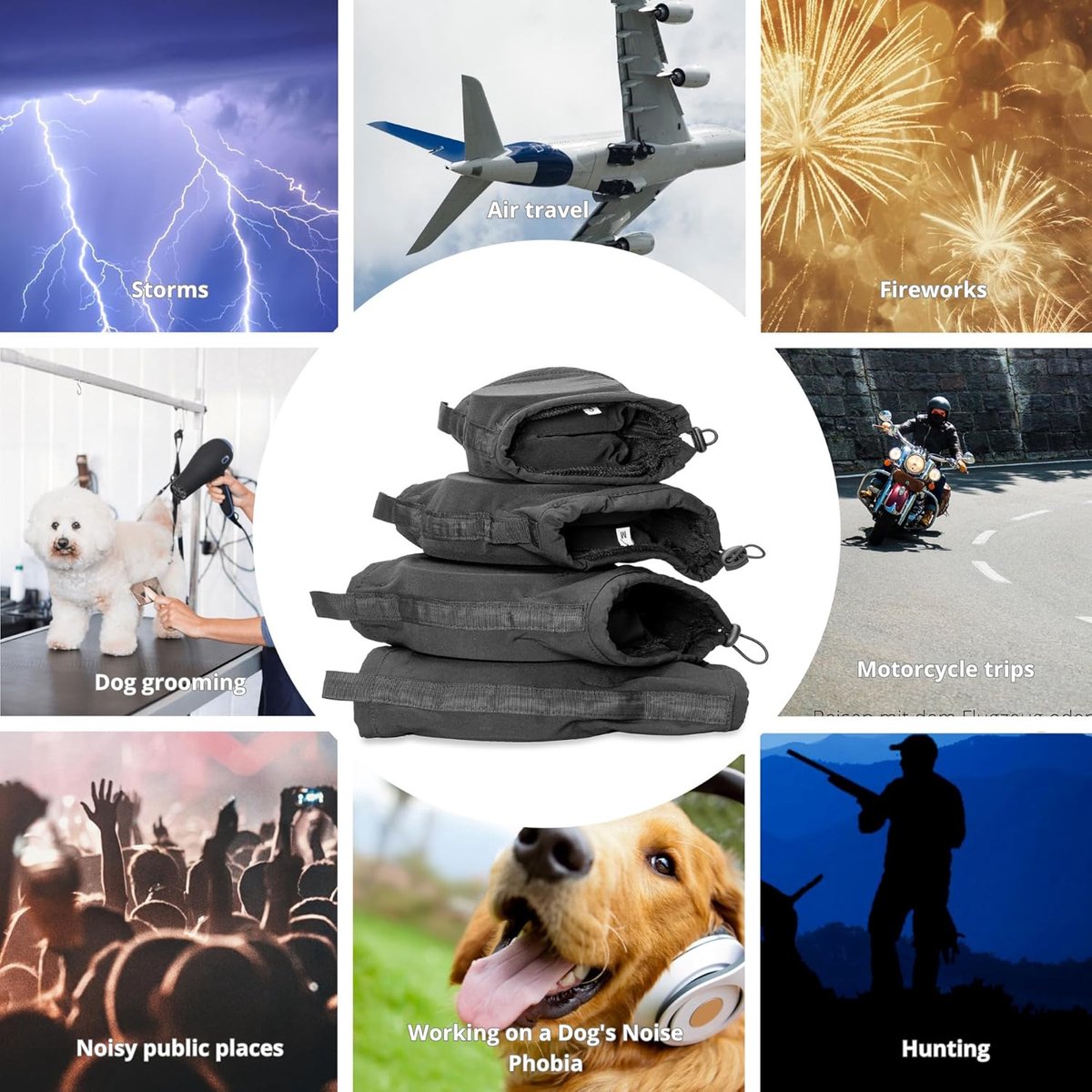 Noise-canceling ear protection for dogs - Protection against fireworks and thunderstorms - Washable and noise-canceling - Warm design - Suitable for all dog — image 5