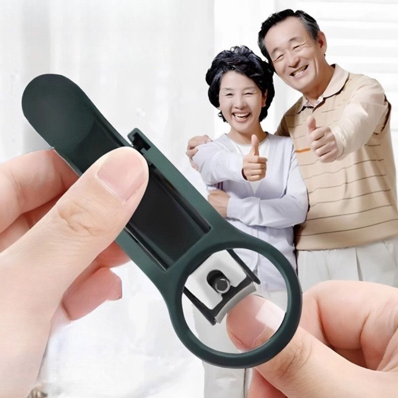 Magnifying Glass Nail Clippers for Seniors, Anti-Splash, Effortless Nail Cutter for Thick, Hard Nails—Green — image 2
