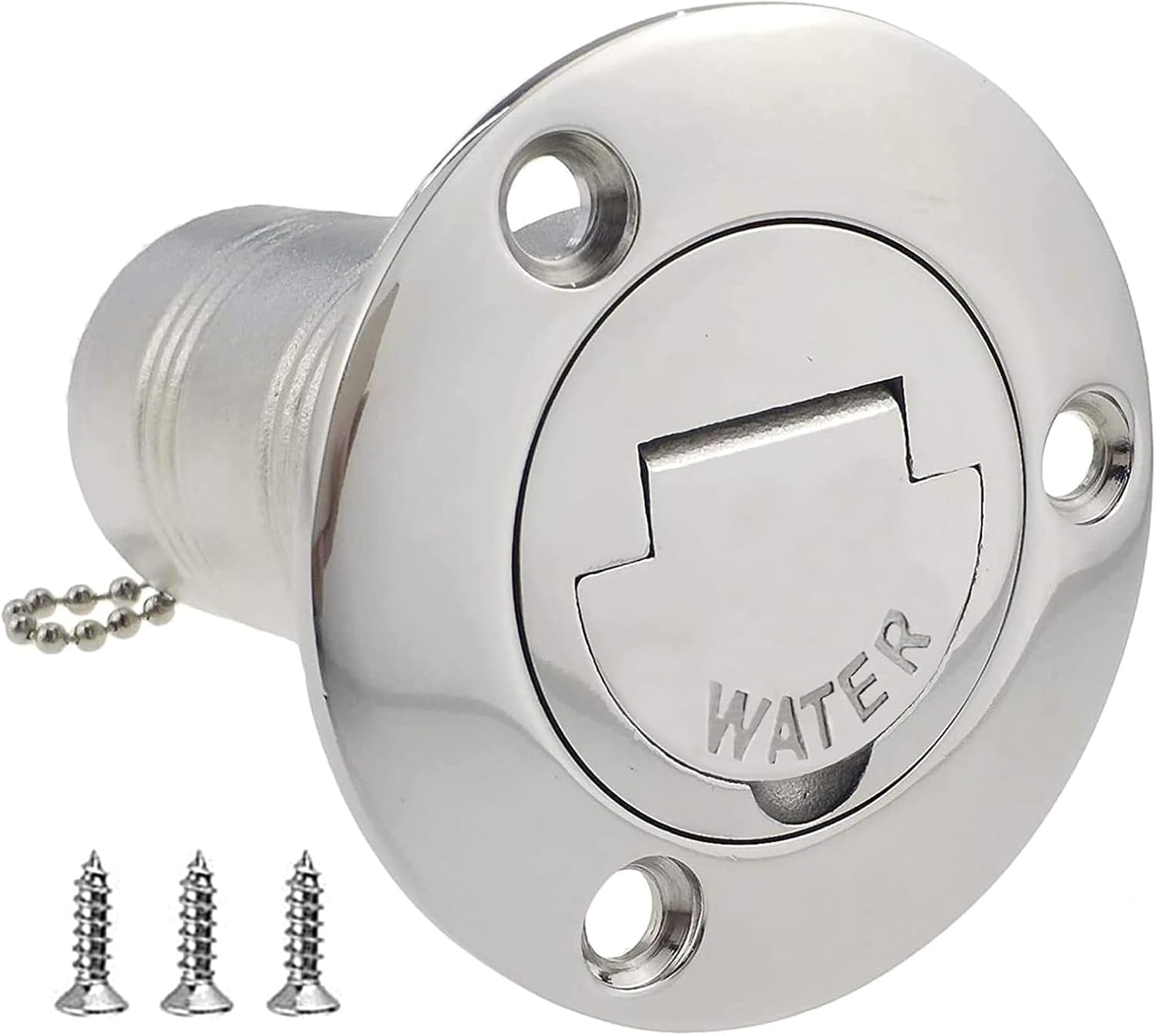 1-1/2"(38mm) Boat Gas/Fuel/Diesel/Water/Waste Deck Fill/Filler with Keyless Cap 1-1/2" Marine Mirror- Polished 316 Stainless Steel Hardware for Yacht Caravan