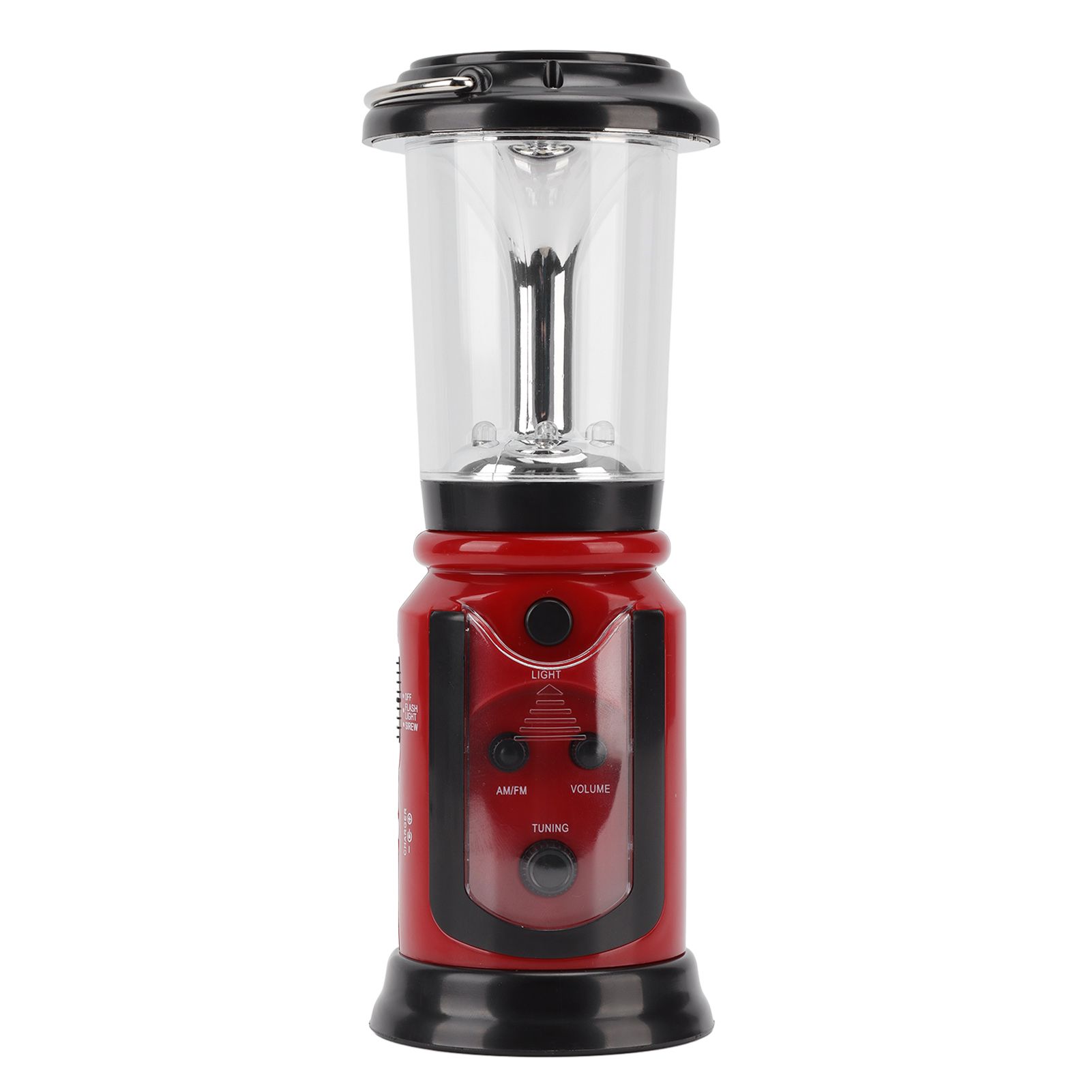 Radio Lantern Hand Crank USB Rechargeable Multi Functional AM FM Emergency Radio LED Flashlight for Camping Hiking Red — image 2
