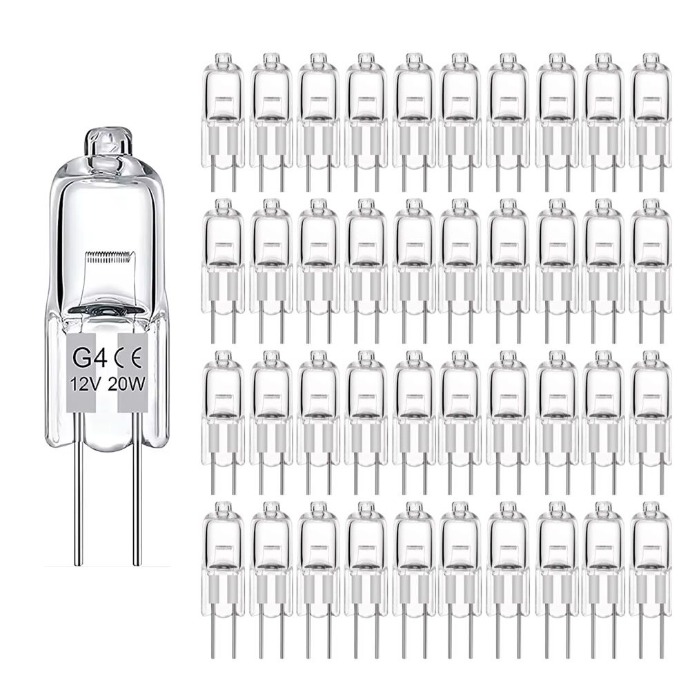 10-Pack G4 Halogen Bulbs 20W 12V, Warm White
