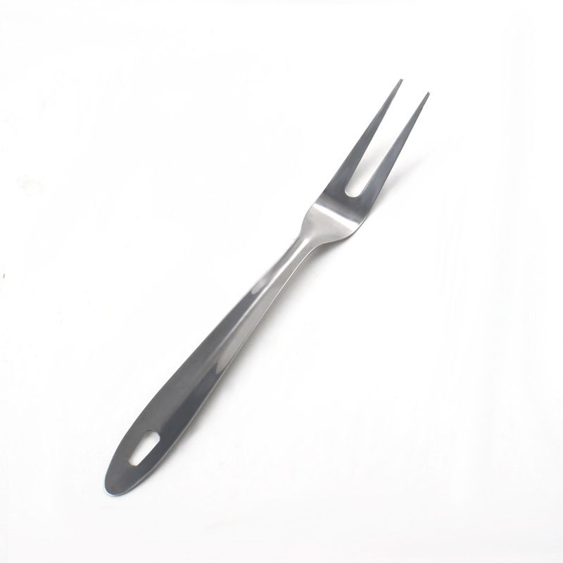 2 pcs Serving Fork, Two Tines Meat Fork, Stainless Steel Kitchen Tool with Mirror Polish, Dishwasher Safe, 9.44 Inch, Silver