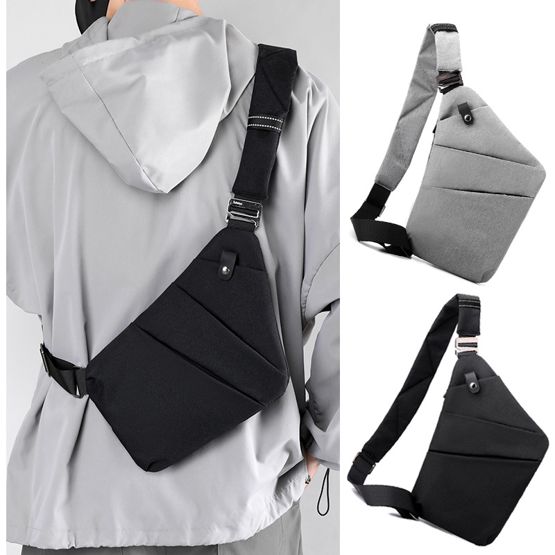 Grey Anti-theft Crossbody Sling Bag for Men & Women - Slim, Lightweight Chest Shoulder Pack for Travel & Daily Commute โ image 2