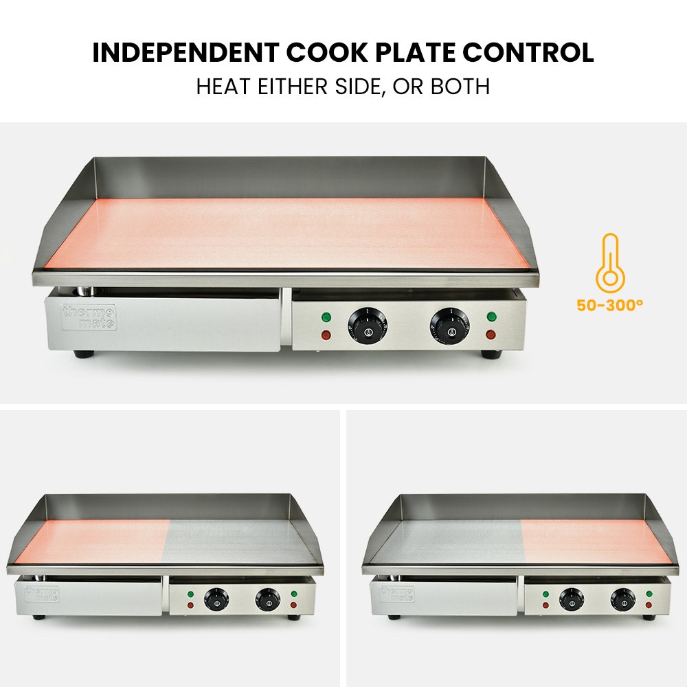 THERMOMATE Commercial Electric Griddle TH-G05, 4400W 73x37cm Flat Cooking Surface โ image 2