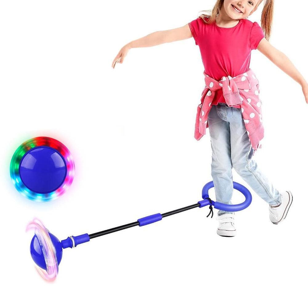 Foldable Skip Ball for Colorful Flashing Wheel Skip Ball Game Fitness Toys Blue — image 3