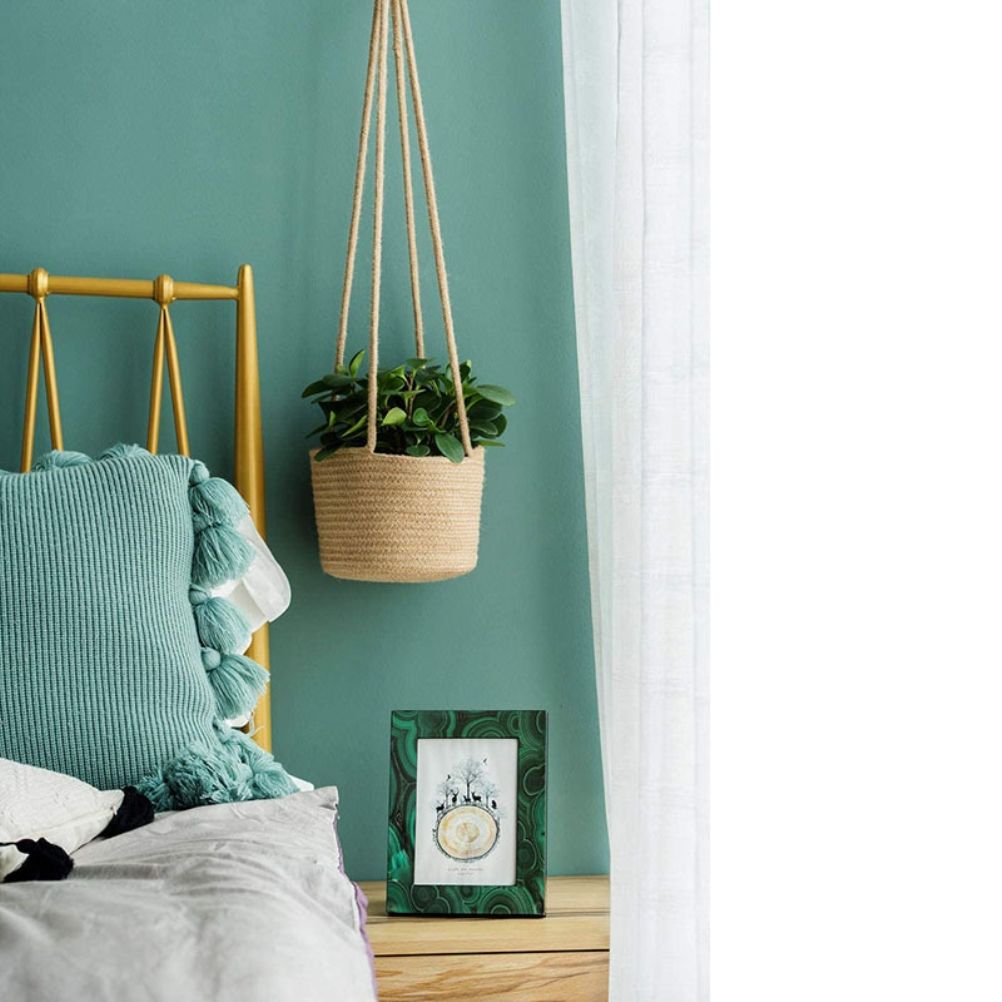 2PCS Braided Plant Basket Hanging Plant Pots Plant Hanger Plant Basket Wall Decoration Flower Pots — image 5
