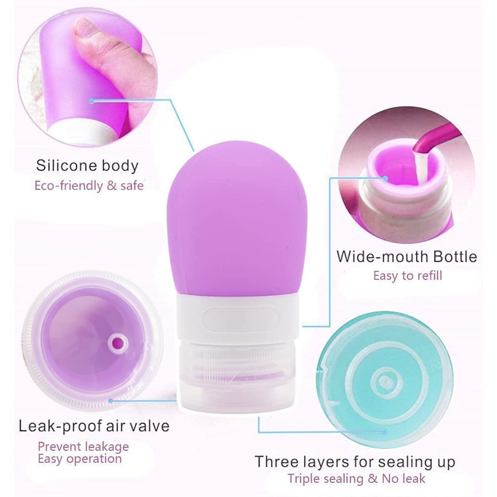 3Pcs Small Condiment Squeeze Bottles - Shampoo Travel Container Squeeze Bottle Travel Lotion Container Small Bottles โ image 2