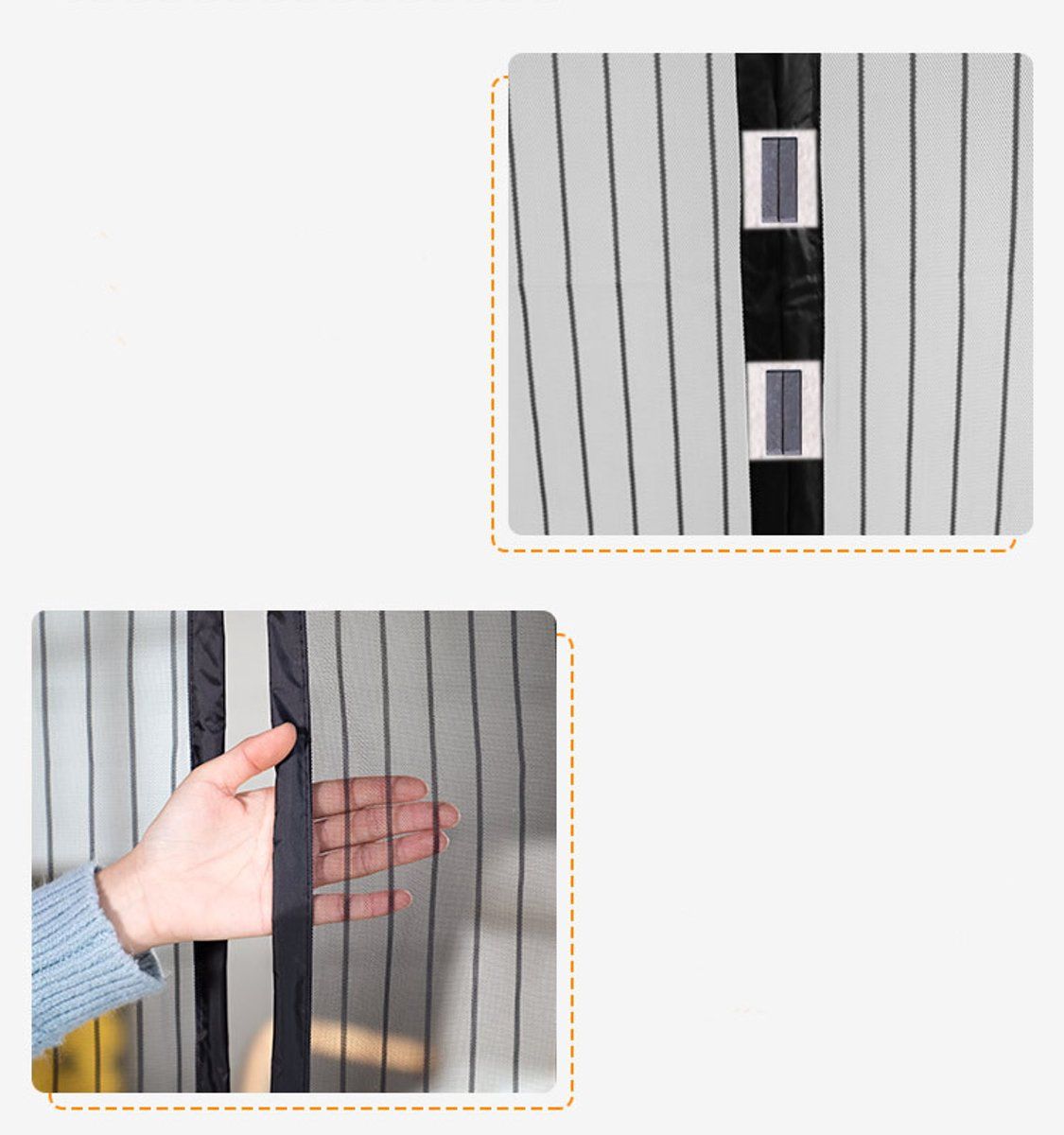 Magnetic Mosquito Curtain for Doors, Summer Door Curtain No Drilling Required, Fly Curtain with Magnetic Closure, 90x210 cm — image 2