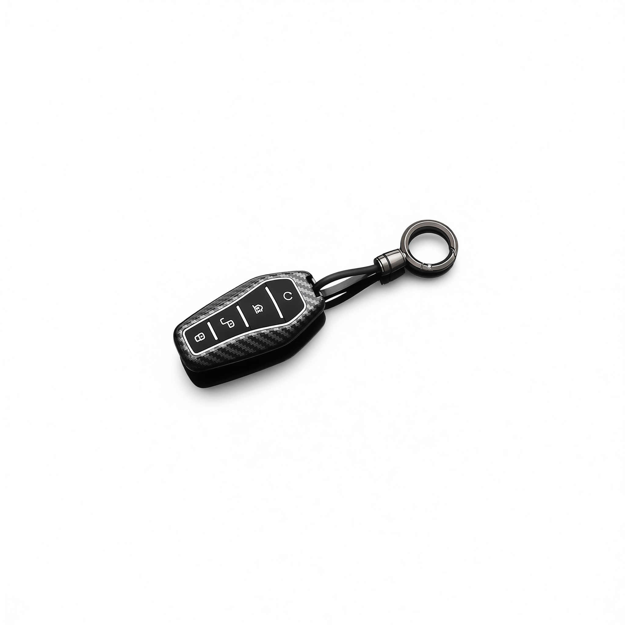 Fragrant Car Island Key Cover for BYD Tang Dmi. Bagged Type a card [carbon fiber black] round buckle — image 4