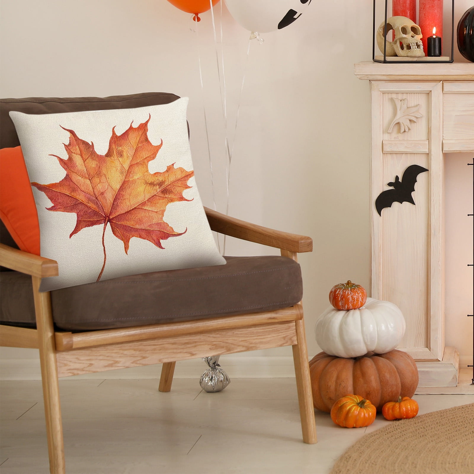 Fall Pillow Covers 18 x 18 inch Pumpkin Maple leaves Throw Pillow Covers Outdoor Autumn Thanksgiving Harvest Farmhouse Pillowcase Cushion Case for Home Sofa โ image 5